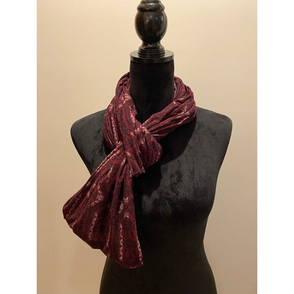 Cato Accessories - Cato Infinity Scarf Burgundy Pattern Versatile Fall Winter Accessory